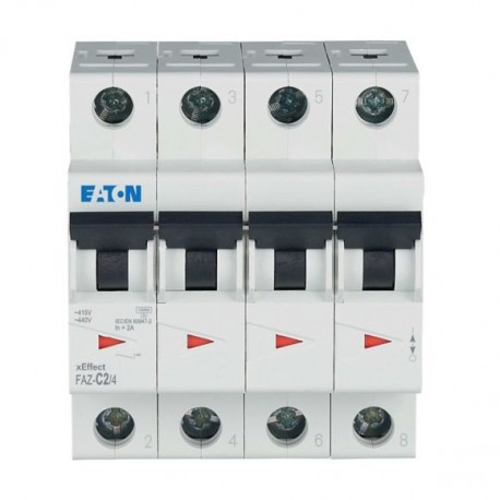 EATON - MOELLER FAZ-C2/4 FAZ-C2/4 279049 Y7-279049 EATON ELECTRIC Over current switch, 2A, 4p, C-Char, AC