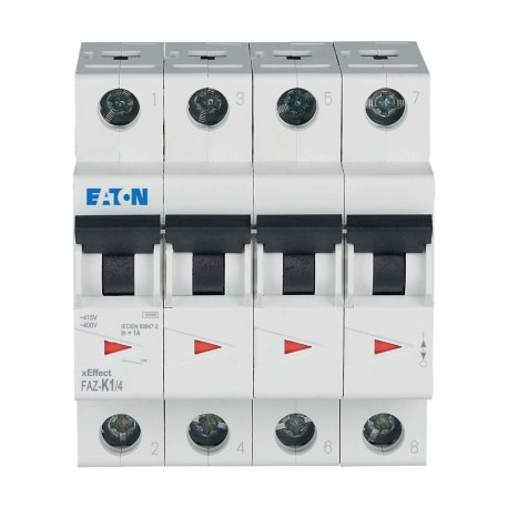 Eaton-moeller FAZ-K1/4 Y7-279090 EATON ELECTRIC Miniature circuit breaker (MCB), 1A, 4p, K-Char, AC