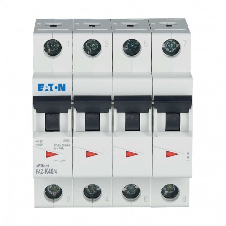 Eaton-moeller FAZ-K40/4 Y7-279103 EATON ELECTRIC Miniature circuit breaker (MCB), 40A, 4p, K-Char, AC