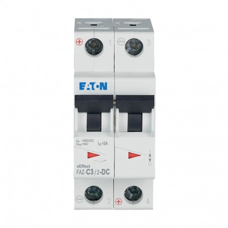 EATON - MOELLER FAZ-C3/2-DC FAZ-C3/2-DC 279135 Y7-279135 EATON ELECTRIC Over current switch, 3A, 2p, C-Char, DC current