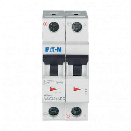 EATON - MOELLER FAZ-C40/2-DC FAZ-C40/2-DC 279144 Y7-279144 EATON ELECTRIC Over current switch, 40A, 2p, C-Char, DC current
