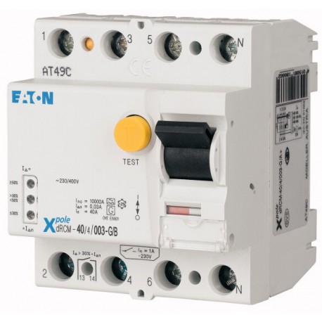 Eaton-moeller FI-80/4/03-B DRCM-25/4/03-G/B. EATON ELECTRIC Residual current circuit-breaker, 80A, 4p, 3A, B-Char