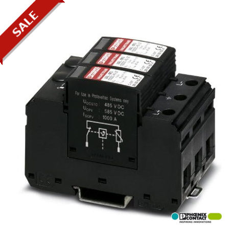 PHOENIX CONTACT VAL-MS 1000DC-PV/2+V VAL-MS 1000DC-PV/2+V 2800628 PHOENIX CONTACT Surge arrester for 2-pos. isolated 1000 V DC voltage systems, f..