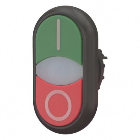 EATON - MOELLER M22S-DDLF-GR-X1/X0 M22S-DDLF-GR-X1/X0 284815 Y7-284815 EATON ELECTRIC Double actuator pushbutton, +indicator light, flush, gree..