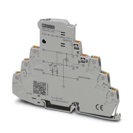 Phoenix contact TTC-6-2X1-M-24DC-PT-I Surge protection with integrated status indicator and disconne..