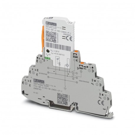 Phoenix contact TTC-6P-2-HC-M-24DC-UT-I Surge protection, consisting of protective plug and base ele..
