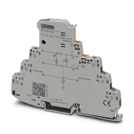 Phoenix contact TTC-6-1X2-F-M-24DC-UT-I Surge protection with integrated status indicator and knife ..