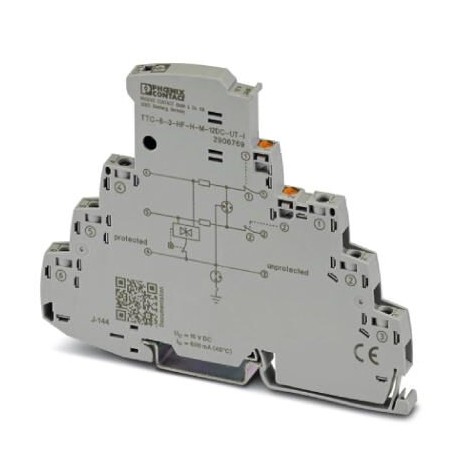 Phoenix contact TTC-6-3-HF-F-M-12DC-UT-I Surge protection with integrated status indicator and knife..