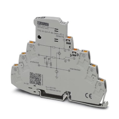 Phoenix contact TTC-6-2X1-F-M-24DC-PT-I Surge protection with integrated status indicator and discon..