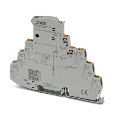 Phoenix contact TTC-6-3-HF-F-M-12DC-PT-I Surge protection with integrated status indicator and knife..