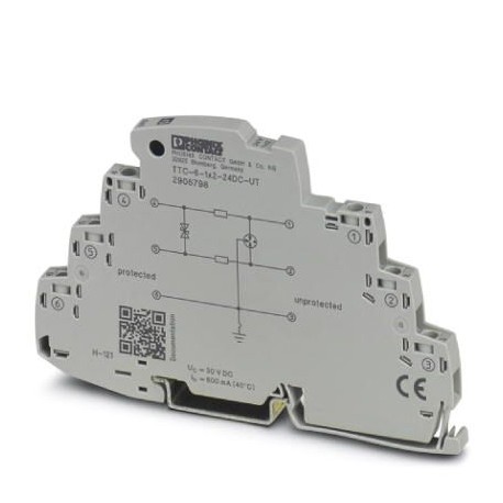 Phoenix contact TTC-6-1X2-24DC-UT Surge protection for a 2-wire floating signal circuit, e.g., 0(4) ..