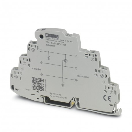 PHOENIX CONTACT TTC-6-2-24DC-UT TTC-6-2-24DC-UT 2906800 PHOENIX CONTACT Surge protection for resistance-dependent measuring signals.
