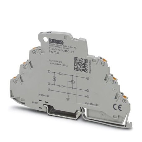 Phoenix contact TTC-3-1X2-24DC-PT Surge protection for a 2-wire floating signal circuit, e.g., 0(4) ..