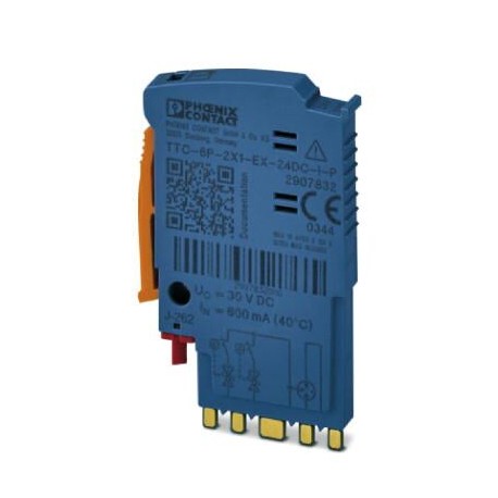 Phoenix contact TTC-6P-2X1-EX-24DC-I-P Surge protection plug with integrated status indicator for on..