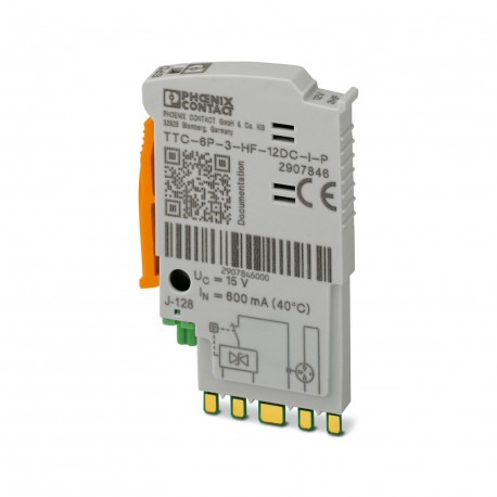 Phoenix contact TTC-6P-3-HF-12DC-I-P Surge protection plug with integrated status indicator on the m..
