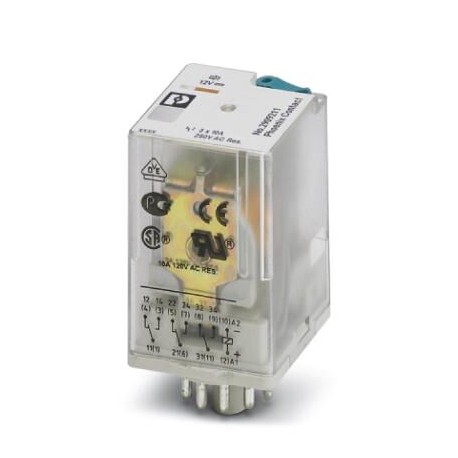 Phoenix contact REL-OR3/LDP-12DC/3X21 Plug-in octal relays with power contacts, 3 changeover contact..