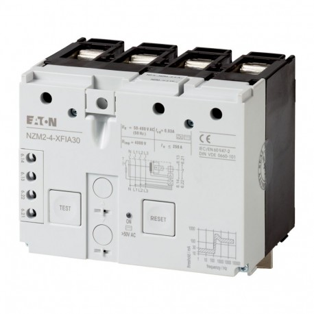 Eaton-moeller NZM2-4-XFIA30 Y7-292345 EATON ELECTRIC Earth-fault release 30mA, AC/DC sensitive, 4p