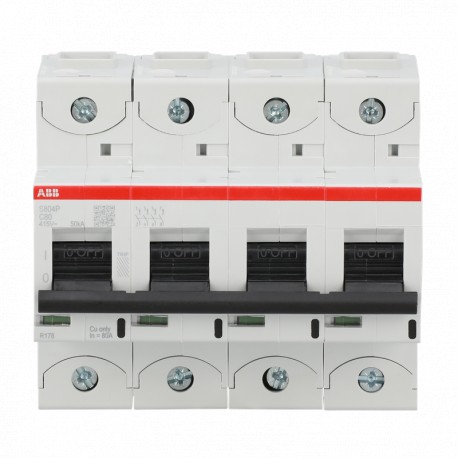 ABB 2CCG001235R0001 2CCG001235R0001 ABB Int. aut. S804P-C80 4p 80A C 50kA