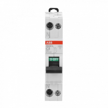 ABB 2CSS245102R0034 2CSS245102R0034 ABB Int.aut.SN201L-C3-L 1p+N 3A C 4.5kA(left)