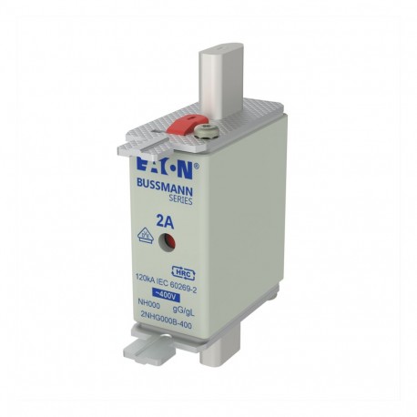 EATON - MOELLER NH FUSE 2A 400V GG/GL SIZE 000 NH FUSE 2A 400V GG/GL SIZE 000 2NHG000B-400 EATON ELECTRIC Fuse link without blink application with D01 fuse..