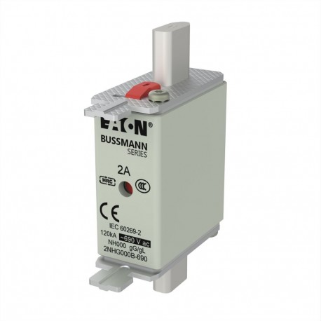 EATON - MOELLER NH FUSE 2A 690V SIZE-000 GG MGL NH FUSE 2A 690V SIZE-000 GG MGL 2NHG000B-690 EATON ELECTRIC Fuse-link, high speed, 80 A, AC 690 V, size 000,..