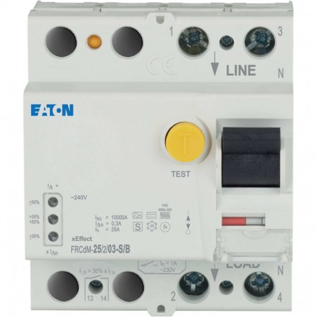 Eaton-moeller FRCdM-25/2/03-S/B Y7-302635 EATON ELECTRIC Residual current circuit breaker 2P 25A
