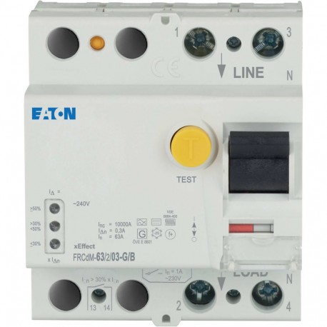 Eaton-moeller FRCdM-63/2/03-G/B Y7-302640 EATON ELECTRIC Residual current circuit breaker 2P 63A