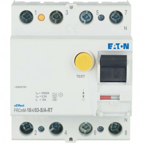 Eaton-moeller FRCMM-16/4/03-S/A-RT Y7-305104 EATON ELECTRIC Int. differential FRCMM, 16A, 4p, 300mA, class S/A ring..