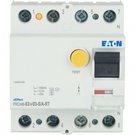 Eaton-moeller FRCMM-63/4/03-S/A-RT Y7-305111 EATON ELECTRIC Int. Differential FRCMM, 63A, 4p, 300mA, Class S/A Ring..