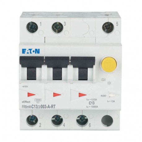 Eaton-moeller FRBMM-C13/3/003-A-RT Y7-305159 EATON ELECTRIC Combined Int. FRBMM, 13A, 30mA, C-Curve, 3p, Class A Ri..