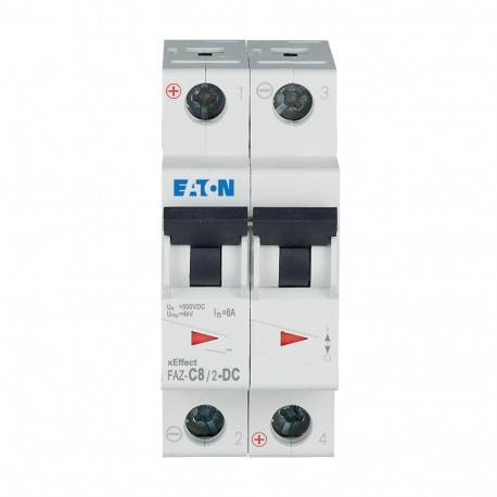 Eaton-moeller FAZ-C8/2-DC Y7-305868 EATON ELECTRIC Int. circuit breaker FAZ, 8A, 2P, C curve, for DC