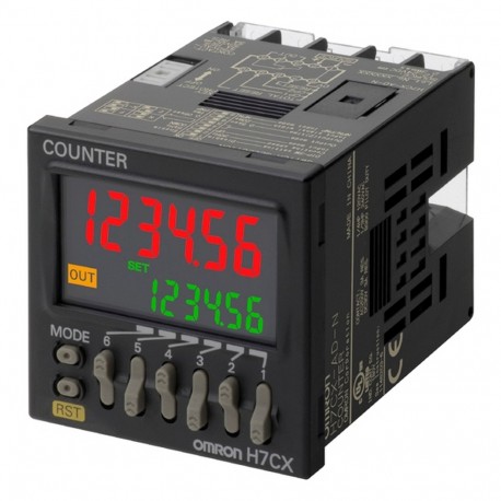 Omron 311859 H7CXAUSD1N OMRON Counter, 6-digit, screw terminal, 7 function, output transistor, 12-24VDC/24VAC