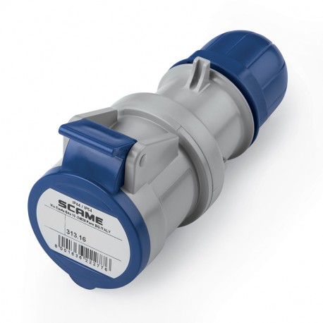 Scame 313.1643P CONNECTOR 2P+E IP44 16A 6h 200-250V AC