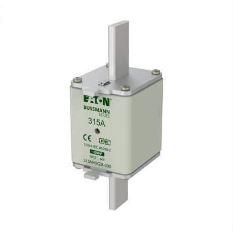 EATON - MOELLER NH FUSE 315A 690V aM SIZE 2 NH FUSE 315A 690V aM SIZE 2 315NHM2B-690 EATON ELECTRIC Fuse-link, low voltage, 100 A, AC 690 V, NH00, aM, I..