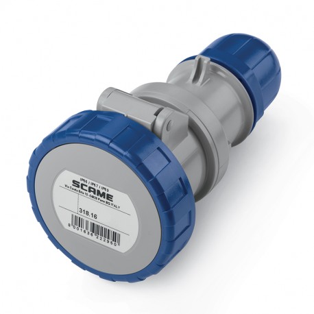 Scame 318.1643P CONNECTOR 2P+E IP66/IP67 16A 6h 200-250V