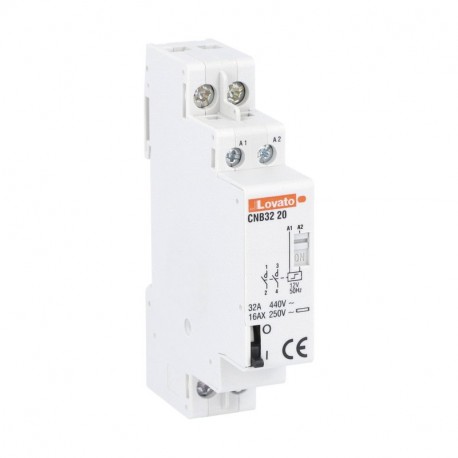 LOVATO ELECTRIC CN3220012 CN3220012 LOVATO MODULAR CONT. 1M 32A AC1 2P 12V