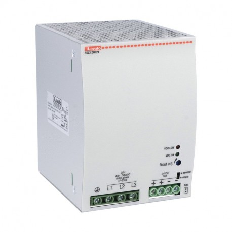 Lovato-electric PSL324048 LOVATO DIN RAIL SWITCHING POWER SUPPLY, THREE PHASE. 48VDC, 5A / 240W