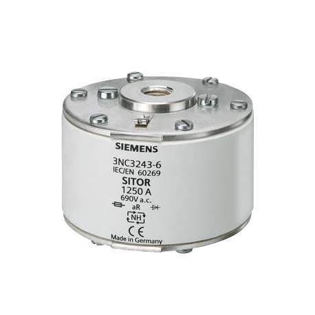 SIEMENS 3NC3241-6B 3NC3241-6B SIEMENS SITOR fuse link, with female thread on both sides, NH2, In: 1000 A, aR, Un AC: 690 V, Un ..