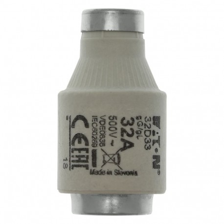 Eaton-moeller FUSE -D3 32A T GL/GG 500VAC E33 EATON ELECTRIC Fuse-link, LV, 32 A, AC 500 V, D3, gL/gG, IEC, time-del..