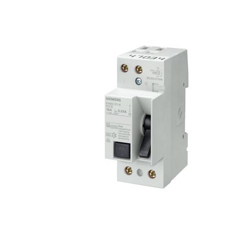 Siemens 5SM3315-0KK Residual current operated circuit breaker, 2-pole, type AC, In: 125 A, 30 mA, Un AC: 230..
