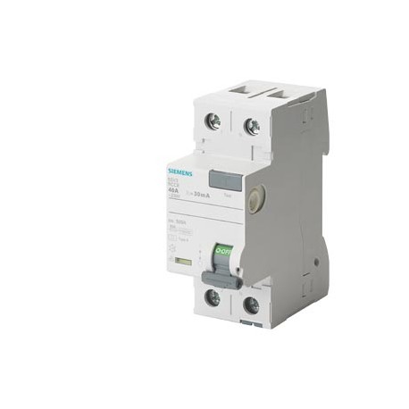 Siemens 5SV3316-6 Residual current operated circuit breaker, 2-pole, type A, In: 63 A, 30 mA, Un AC: 230 V