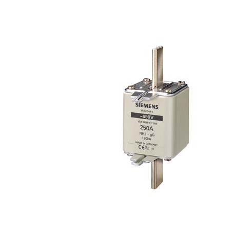 SIEMENS 3NA3365-6 3NA3365-6 SIEMENS LV HRC fuse element, NH3, In: 500 A, gG, Un AC: 690 V, Un DC: 440 V, Front indicator, live..