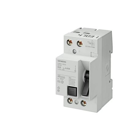 Siemens 5SM3415-0KK Residual current operated circuit breaker, 2-pole, type AC, In: 125 A, 100 mA, Un AC: 23..