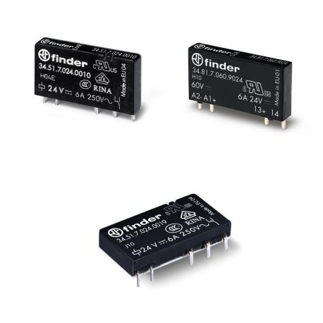 Finder 345170244010 34 Series Slim P.C.B. Relays (EMR or SSR) 0.1-2-6 A