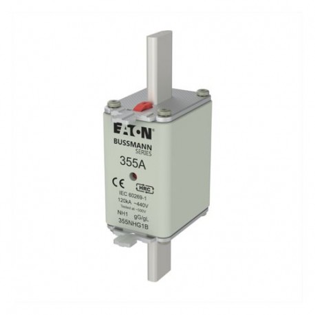 EATON - MOELLER NH FUSE 355A 440V GG/GL SIZE 1 NH FUSE 355A 440V GG/GL SIZE 1 355NHG1B EATON ELECTRIC Fuse-link, LV, 355 A, AC 500 V, NH03, gL/gG, IEC, dua..