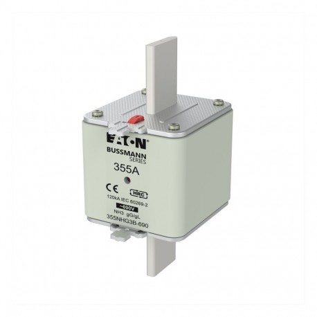 EATON - MOELLER NH FUSE 355A 690V gG SIZE 3 NH FUSE 355A 690V gG SIZE 3 355NHG3B-690 EATON ELECTRIC Fuse-link, LV, 100 A, AC 690V, NH1, gL/gG, IEC, dual..
