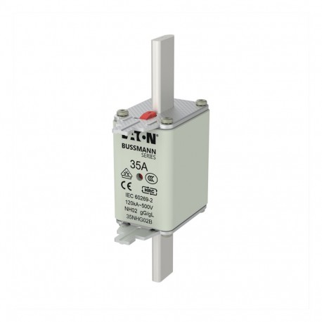 EATON - MOELLER NH FUSE 35A 500V GG/GL SIZE 02 NH FUSE 35A 500V GG/GL SIZE 02 35NHG02B EATON ELECTRIC Fuse-link, LV, 35 A, AC 500 V, NH02, gL/gG, IEC, dual..