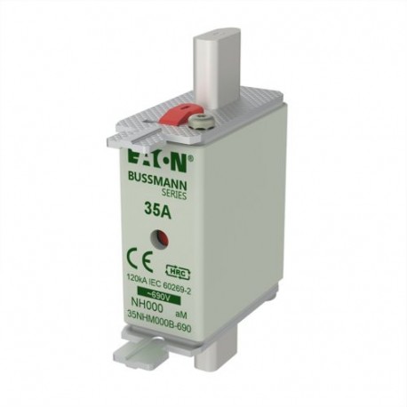 EATON - MOELLER NH FUSE 35A 690V aM SIZE 000 NH FUSE 35A 690V aM SIZE 000 35NHM000B-690 EATON ELECTRIC Fuse-link, high speed, 10 A, AC 690 V, DIN 000, gR..