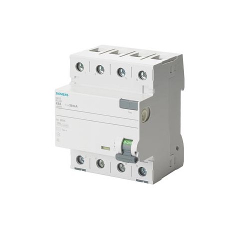 Siemens 5SV3647-6KK01 Residual current operated circuit breaker, 4-pole, type A, short-time delayed, In: 80 ..