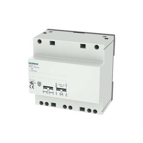 Siemens 4AC3763-0 safety transformer, 63 VA, primary 230 V AC, 50 Hz, secondary 2x 12 V/24 V AC with PTC fus..